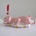 LAST ONE Figurine - Ceramic Pink Tiger - exclamation point
