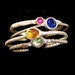Stack of jewels in 10K gold and sterling silver 4 rings - custom size - Fair Trade, earth friendly and conflict free