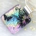 Dichroic Fused Glass Pendant - Butterfly & Flower 00931