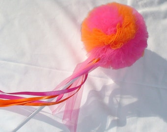 Cheerful Pink and Orange Whimsy Wishing Wand