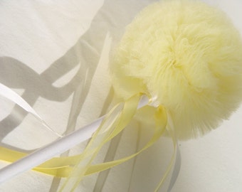 Tulle Wand, Mini Whimsy Wishing Wand in Butter Yellow