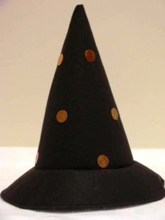 Little Witch Black Felt Pointy Hat