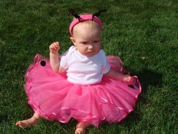 Pink Lady Bug Tutu with Bouncy Antennae Headband Il_570xn