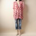 DIANE FREIS graphic geometric ruffle oversized tunic top s/m