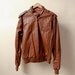 MEN'S brown members only leather bomber jacket / deadstock / 44 L
