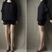 vintage 80s black beaded mini dress / party / art deco / batwing / s