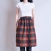 wool tweed plaid midi skirt / xs / s