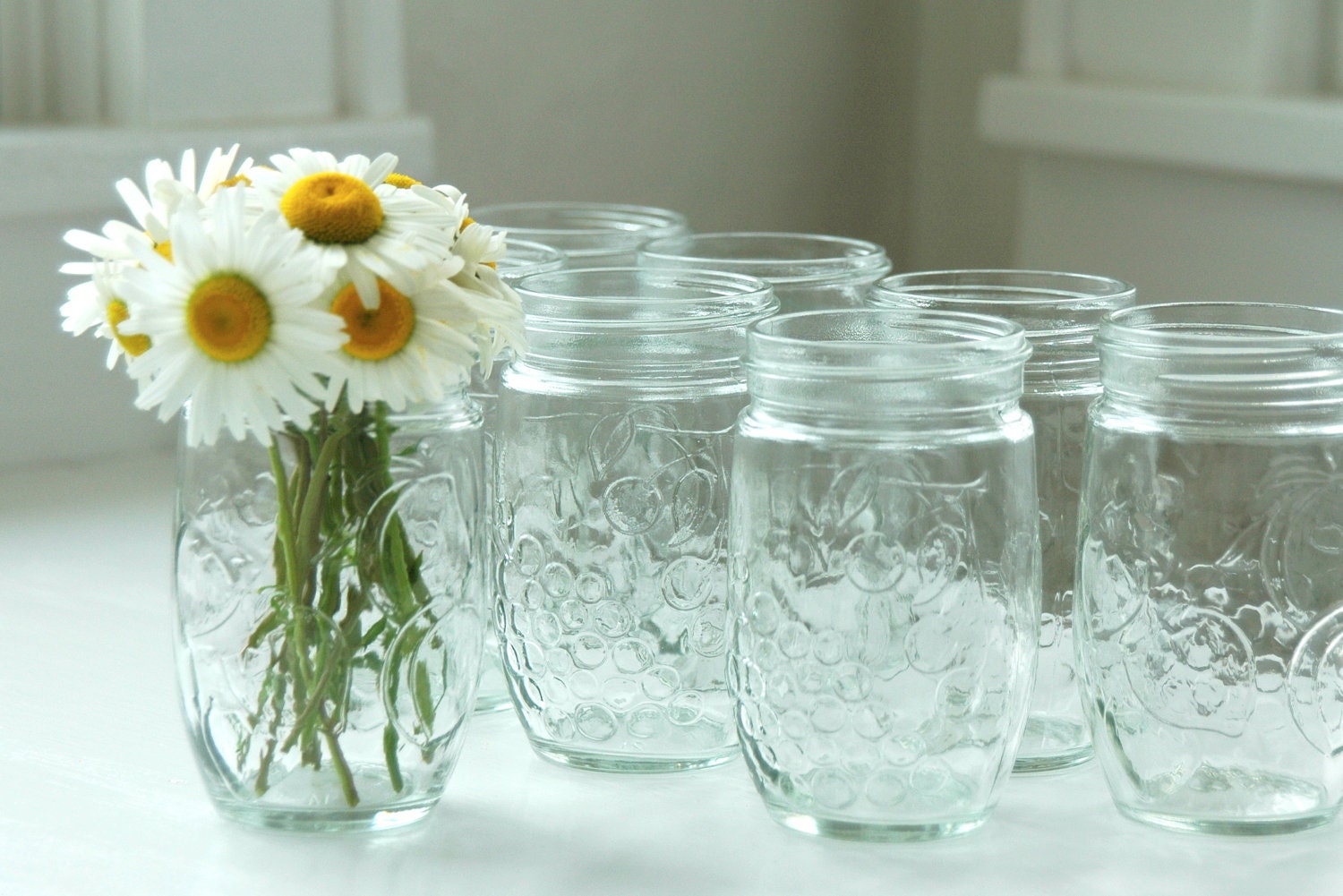 8 Tall Glass Jelly Jars . for Canning . or DIY by DancingMooney