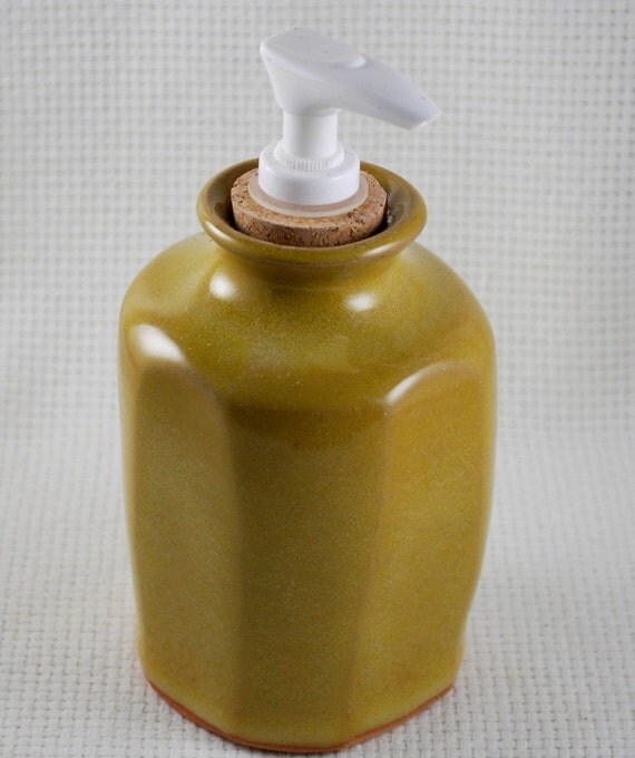 Yellow Faceted Soap Dispenser
