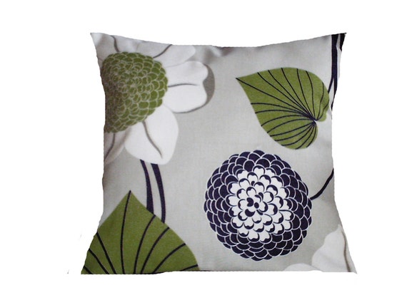Two BLACK White Lime Green Taupe Decorative Pillows