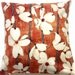 TWO Tangerine Orange Cream Gray Pillow Covers Dogwood Decorative Toss Throw Accent Pillow Covers16 inch