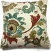 Two Teal Olive Rust Brown Natural Pillow Covers Modern Funky Floral Toss Throw Accent Covers 16 inch
