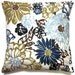 RESERVED Two Navy Blue Baby Blue Olive Green White Brown Pillow Covers Decorative Floral Toss Accent Throw Pillow Cover 16 inch