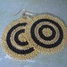 Disc Earrings - Big Bold Black and Gold Goddess seed bead earrings