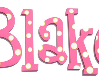 Custom Hand Painted Solid KiDs Wooden Nursery Letters - 10 inches