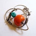1960s Handmade Coral and Turquoise Brooch by Lynn Merchant
