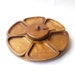 1970s Wood Lazy Susan Serving Set