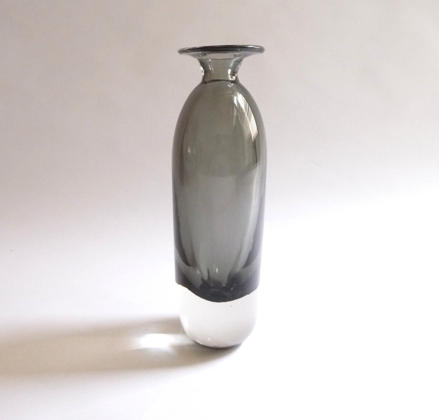 Mid Century Modern Scandinavian Smoked Glass Vase