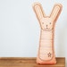 embroidered bunny pillow in light pink