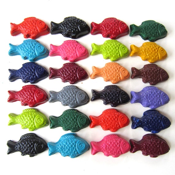 Kids' FISH CRAYONS Coloring Party Favors Set of by ivylanedesigns