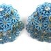 Vintage Enameled Metal Flower Earrings