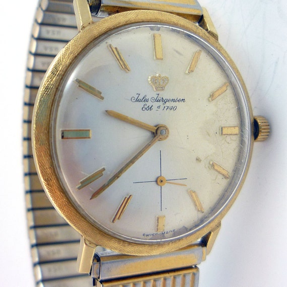 Vintage Mens 14K Jules Jurgensen Watch with Original Box