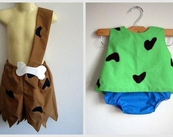 Pebbles and Bam Bam Costumes - girl - boy - clothing - Halloween