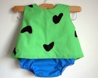 Pebbles Costume - baby - toddler - girl - Halloween Top and Bottom - raegun