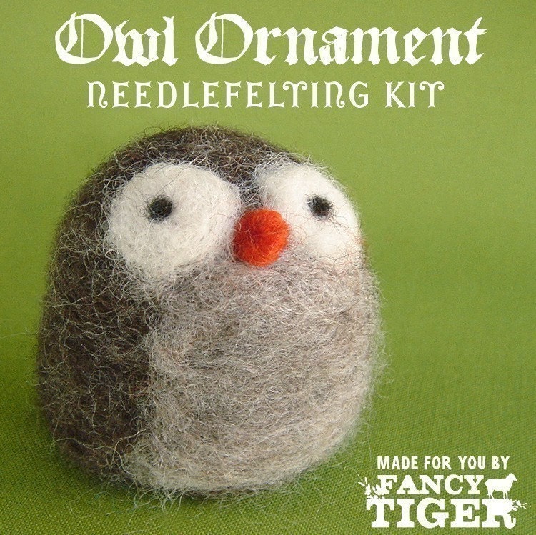 Holiday Owl Ornament Needle Felting Kit