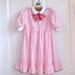 GIrls Vintage Pink Stripes ANd Large Bow Dress (6x)