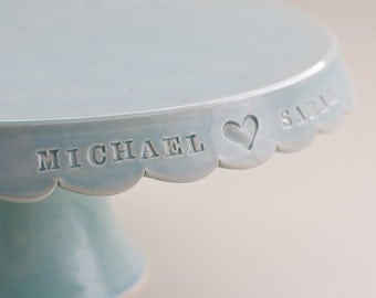 Personalized Wedding Cake Stand - 10 inch - color options