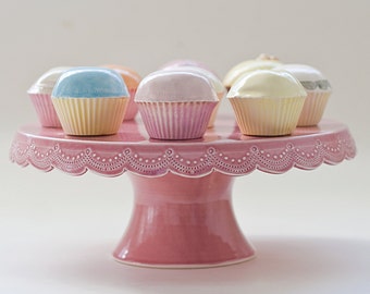 Stitch Cake Stand - 10 inch - MADE TO ORDER - color options