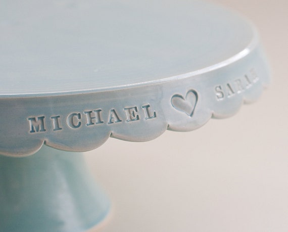 Personalized Wedding Cake Stand 10 inch  color options