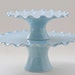 SALE - Cake Stand Tier Set - Medium 10" and Small 7" - Ruffle Stands - Aqua
