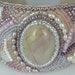 Beaded Jewelry Bead Embroidered Bracelet Cuff (Wide Pastel)