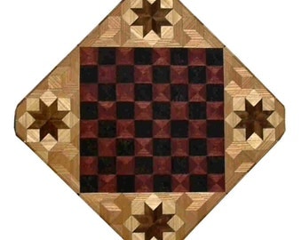 Purpleheart and Wenge with Star Chess Board
