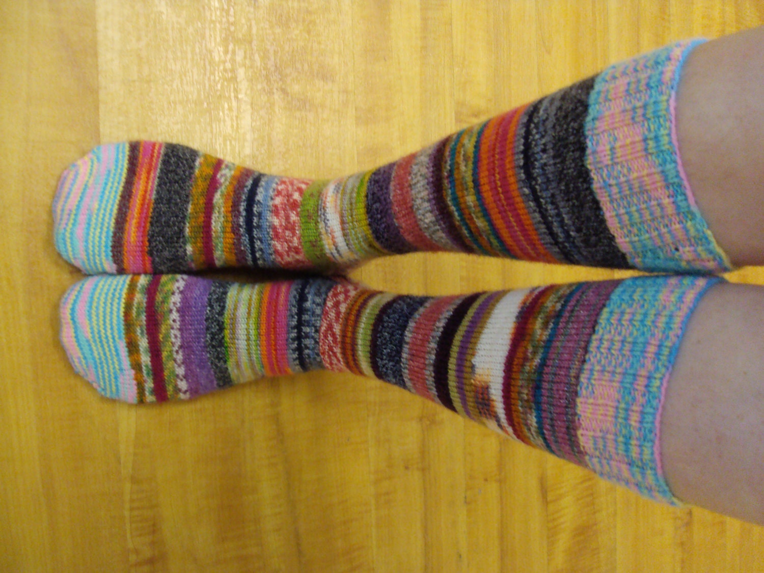 Stripey Socks Tall Edition Womens Large by raccoon on Etsy