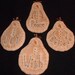 4 Snowman Ornies Joy Wish Peace Believe Primitive Stitchery