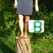 Recycled Sail Middie Purse - Green Letter B