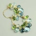 Blue Topaz Peridot Aquamarine Gemstone Weave Hoop Earrings