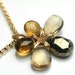 Flower Necklace in Pyrite, Champagne Citrine and Whiskey Quartz