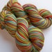 Handpainted Ultra Merino Superwash Sock/Fingering -- Chartreusey in the Sky with Tomatoes (Striping)