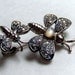 SJK VINTAGE -- Butler Signed Big and Little Dragonfly, Insect, Bee Rhinestone Brooch (1980's)