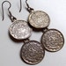 Reserved for angsev -- SJK VINTAGE -- Mexican Sterling Aztec Calendar Pierced Earrings (1970's)