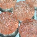 6 vintage lucite brocade carved beads peach orange nouveau scroll design 14mm - lot of 6