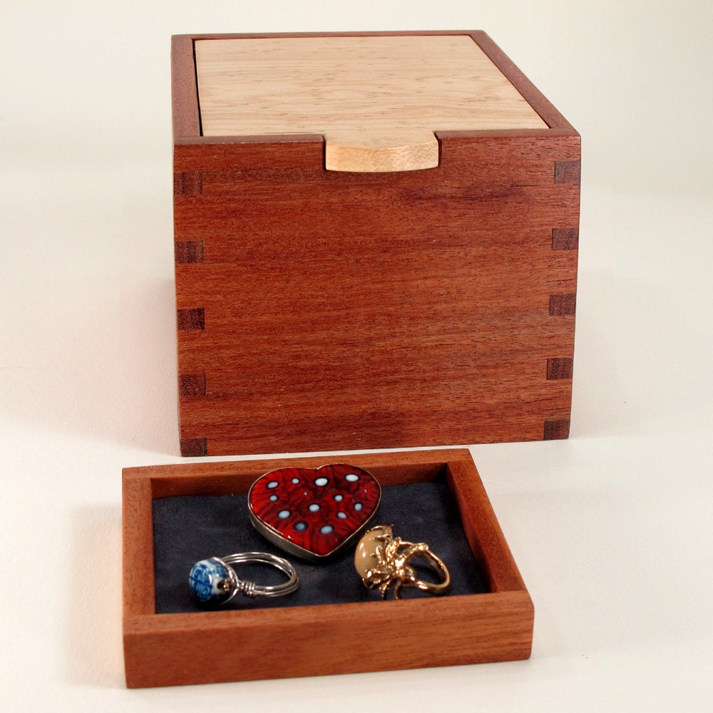 Jewelry Box Mens Valet Mahogany Maple BLACK FRIDAY SALE
