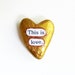 Heart of Gold with Love Bird Gift Bag- Clay Handmade Miniature Sculpture- Wedding, Anniversary, Engagement, Spouse