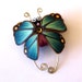 Teal and bright Pink Butterfly Bug Pin/Brooch