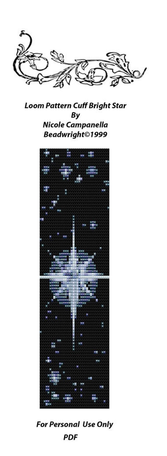 Beading Loom Pattern Bright Star PDF Instant by Beadwright on Etsy