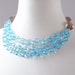 RESERVED - Statement, Bib Necklace with Swiss Blue Topaz, Smoky Quartz, and Pearl